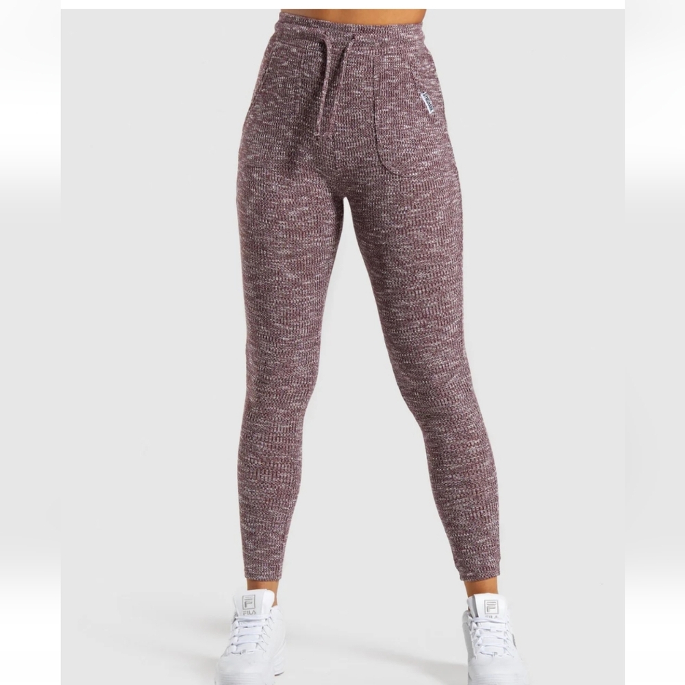 GYMSHARK Slounge Jogger Lounge Pants w/ Pockets - Berry Marl XS EUC COMFY